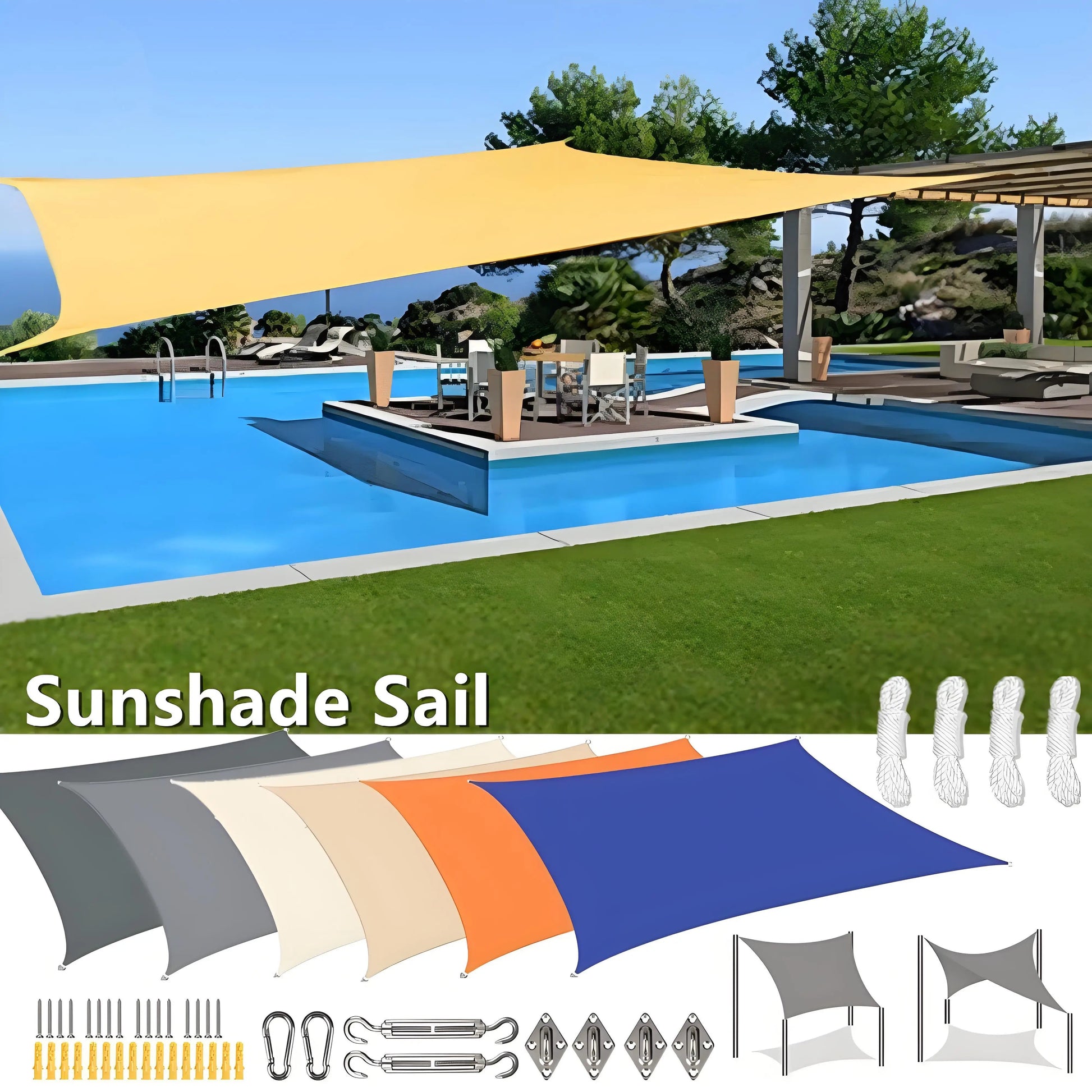 Rectangular Sun Shade Sail – UV Protection for Outdoor Spaces 3