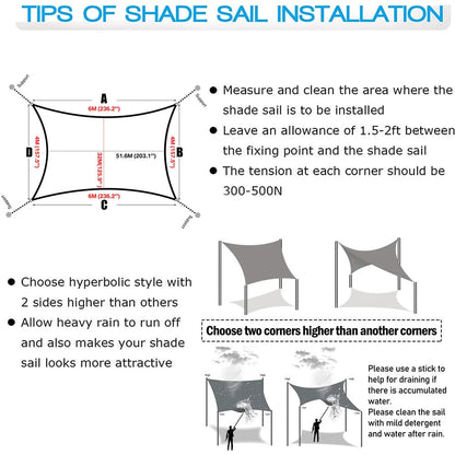 Rectangular Sun Shade Sail – UV Protection for Outdoor Spaces 7