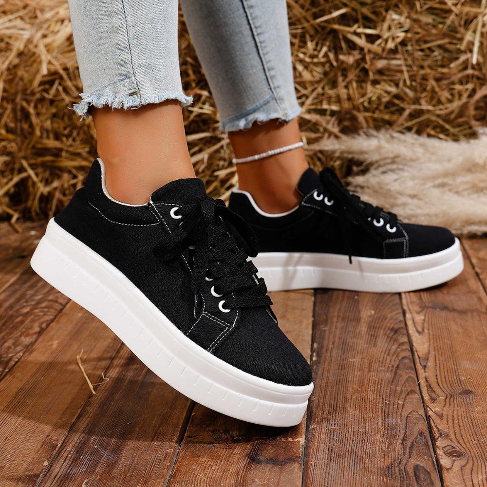 Women's Trendy Lace-Up Platform Trainers | Perfect for Everyday Wear