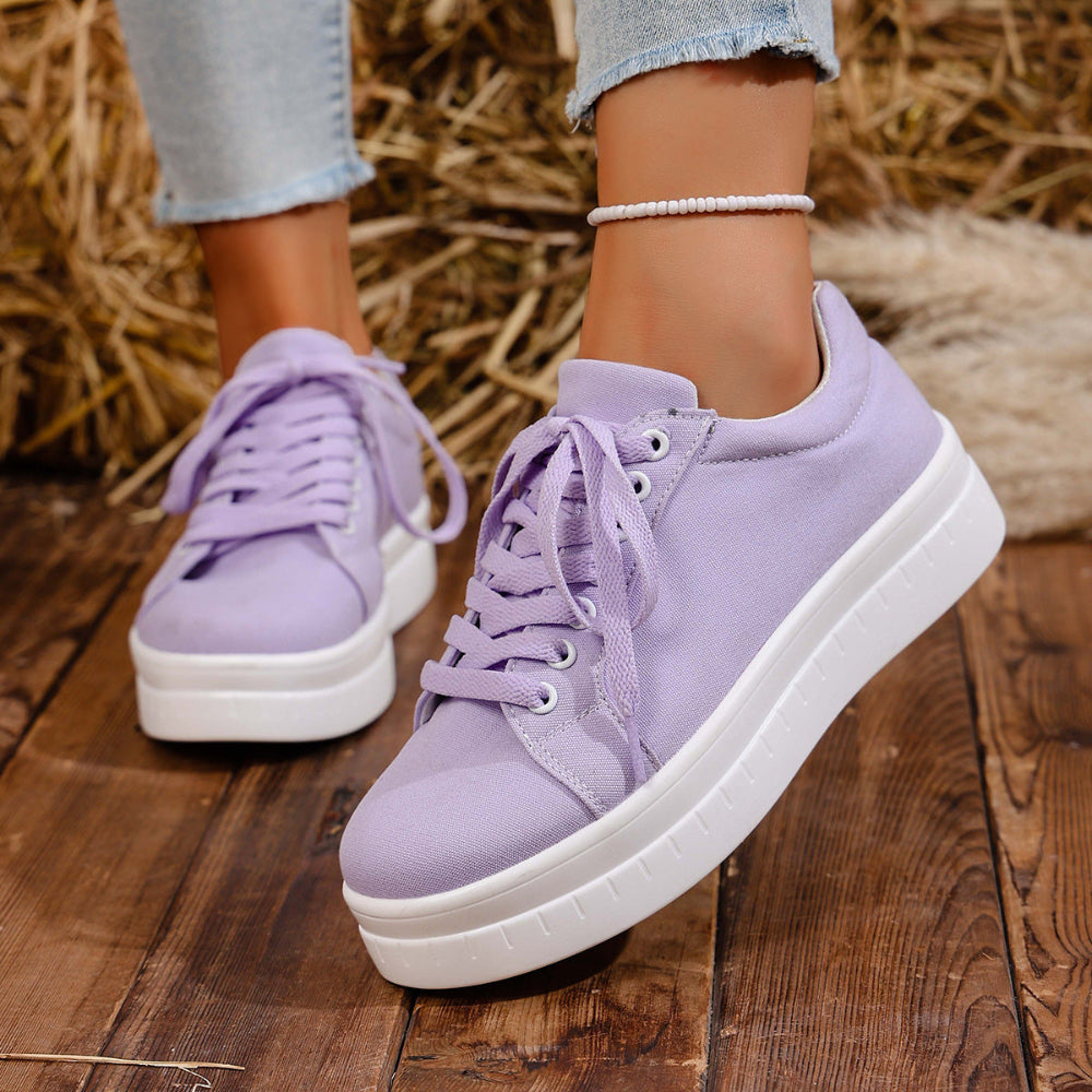 Women's Trendy Lace-Up Platform Trainers | Perfect for Everyday Wear
