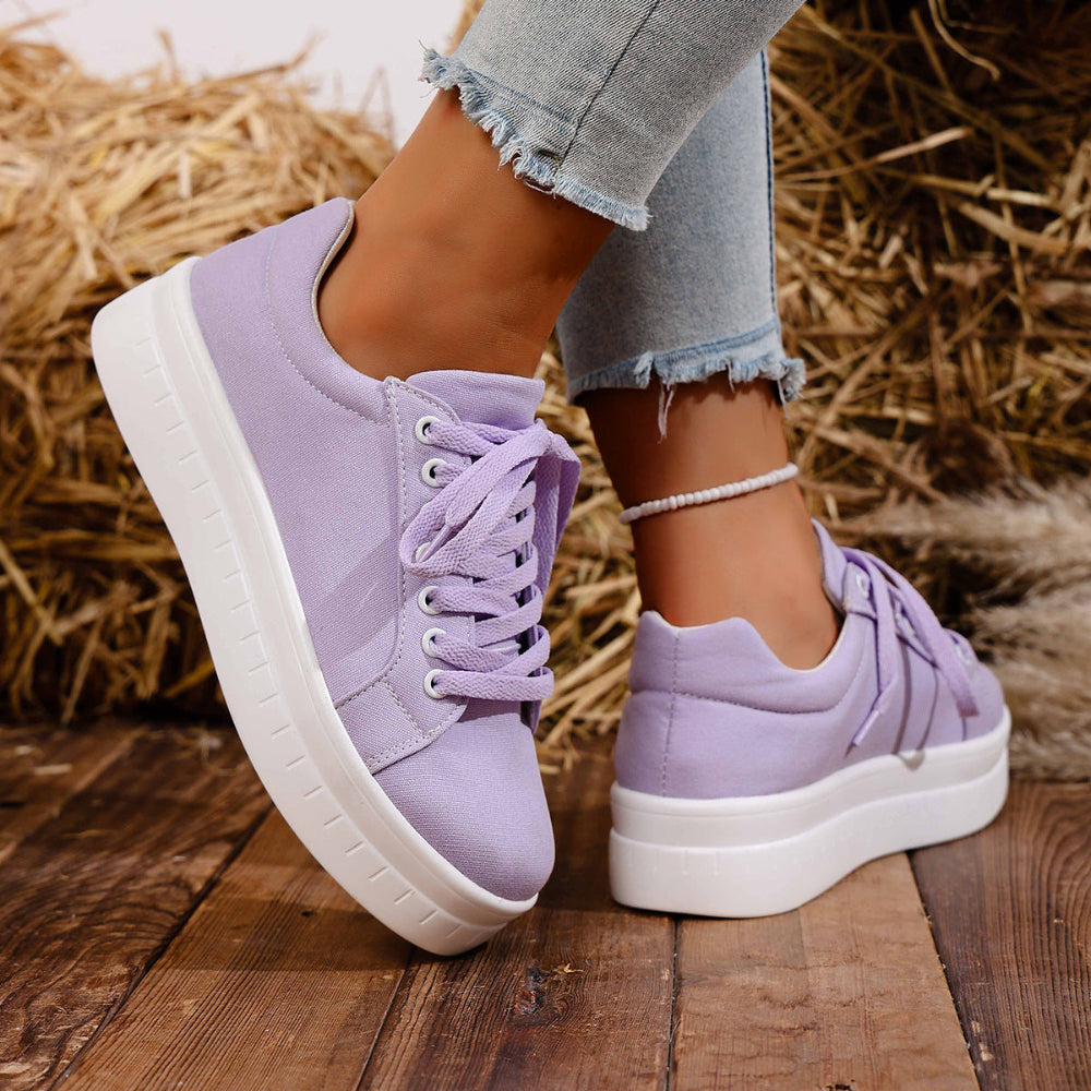 Women's Trendy Lace-Up Platform Trainers | Perfect for Everyday Wear