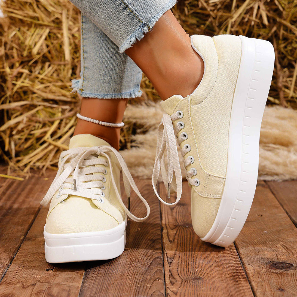 Women's Trendy Lace-Up Platform Trainers | Perfect for Everyday Wear