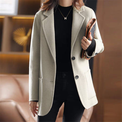 Women's Blazer Coat with Buttons and Pockets