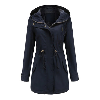 Stylish Raincoat With Hood And Adjustable Waist For Ladies | Perfect for Casual Days
