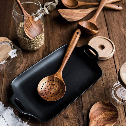 Teak Wood Kitchen Utensil Set Cooking Utensils