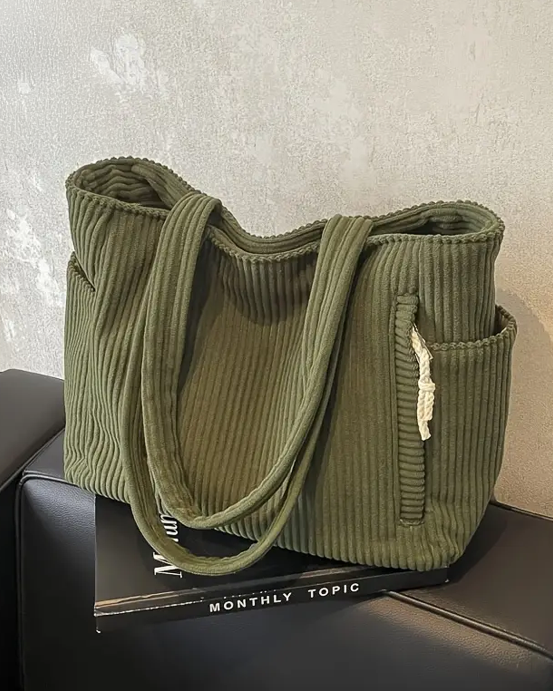 Tote Bag with Drawstring Closure and Interior Compartment 0
