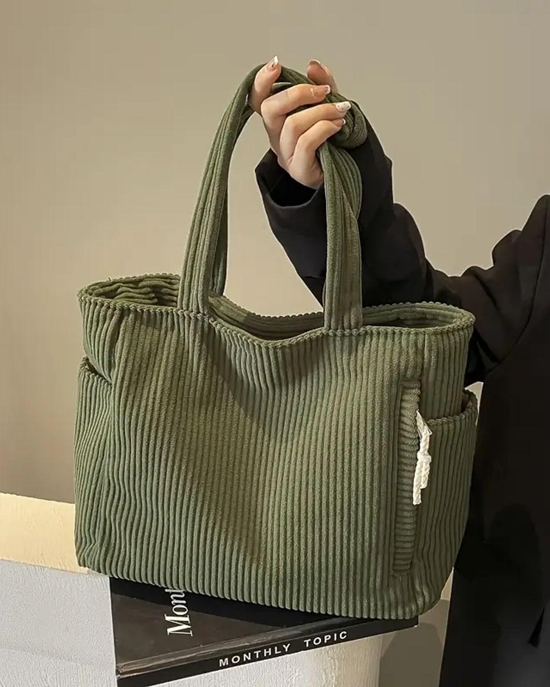 Tote Bag with Drawstring Closure and Interior Compartment 1