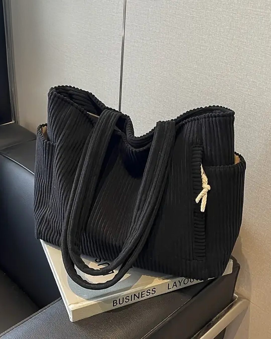 Tote Bag with Drawstring Closure and Interior Compartment 4