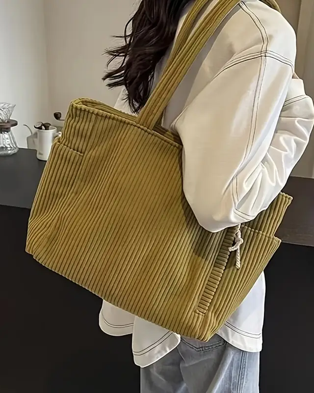 Tote Bag with Drawstring Closure and Interior Compartment 5