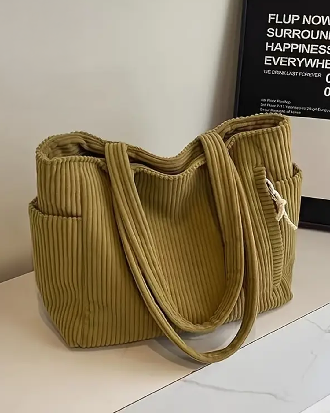Tote Bag with Drawstring Closure and Interior Compartment 6