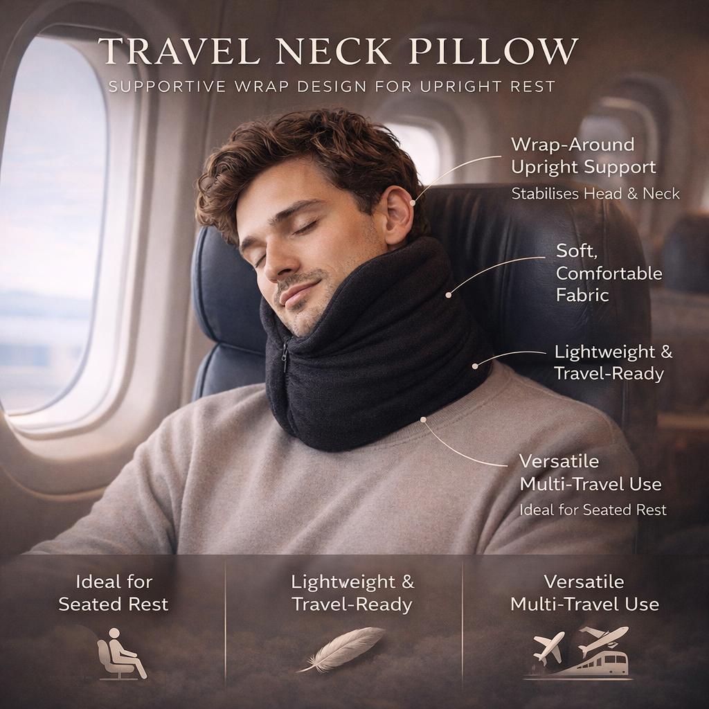 Travel Neck Pillow Supportive Wrap Upright Rest
