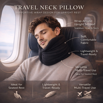 Travel Neck Pillow Supportive Wrap Upright Rest