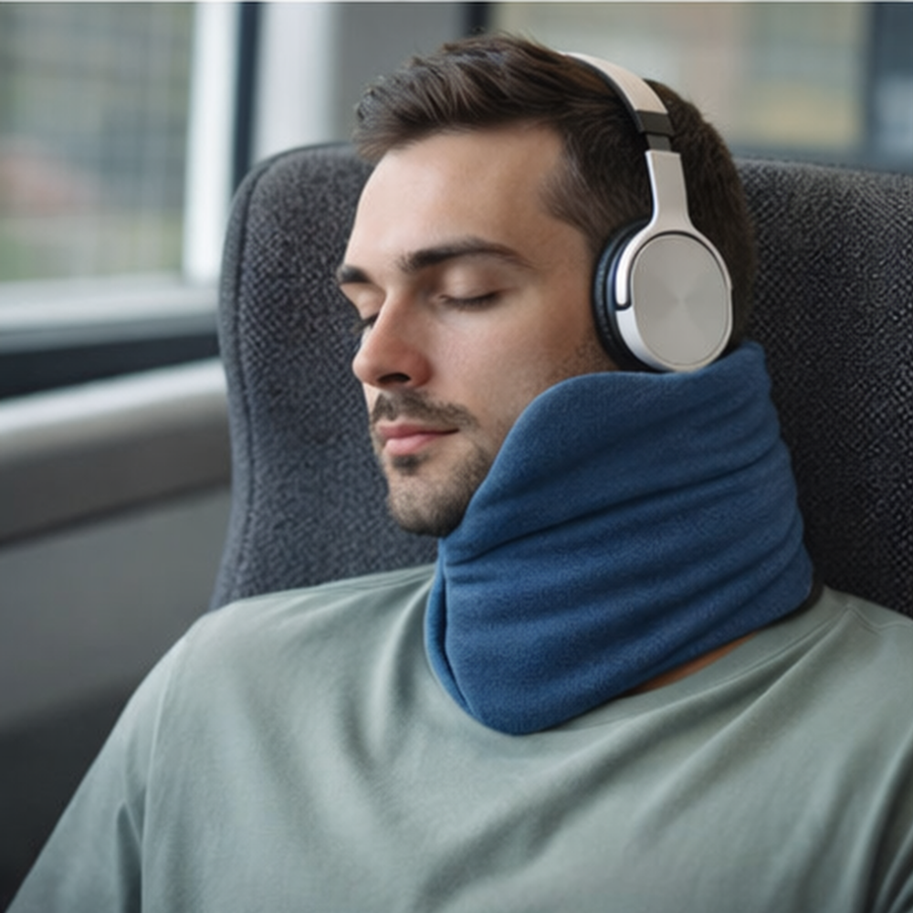 Travel Neck Pillow Supportive Wrap Upright Rest 3
