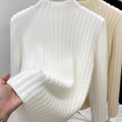 Turtleneck Sweater Knit Lined Winter Top Women