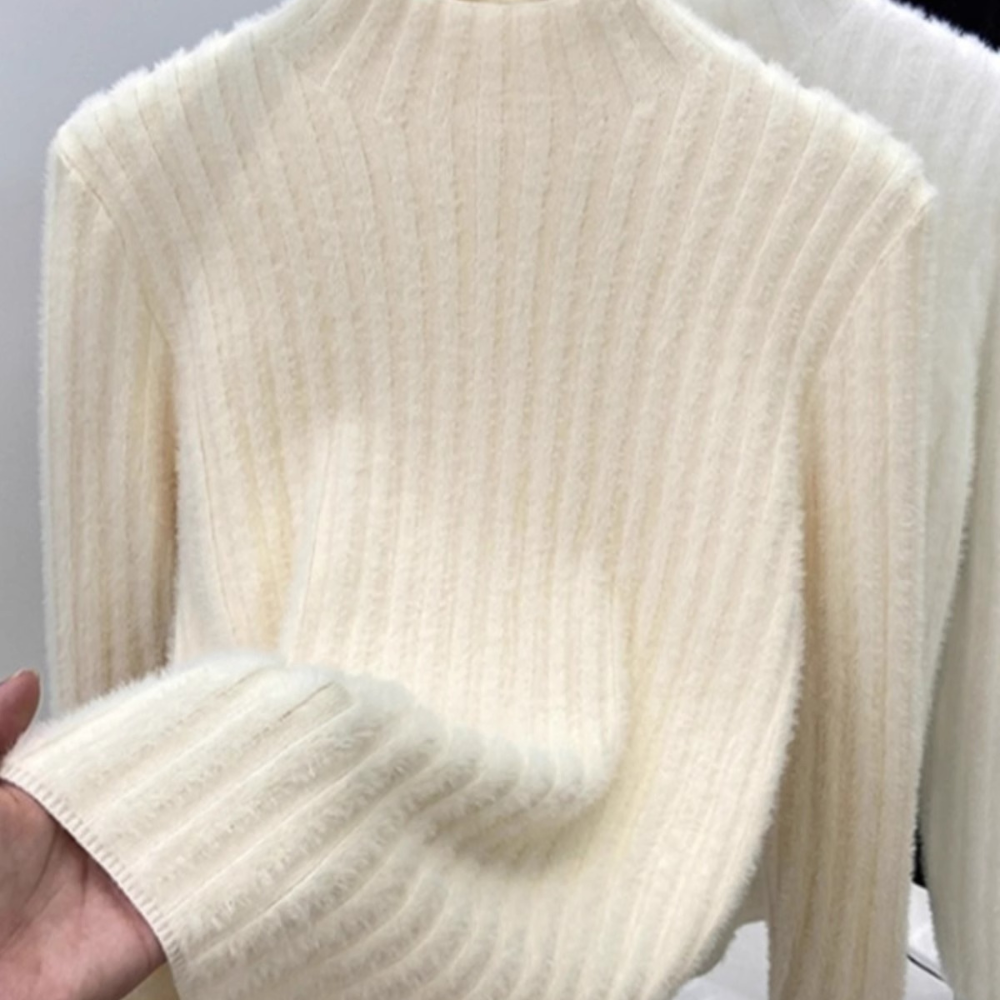 Turtleneck Sweater Knit Lined Winter Top Women