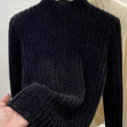 Turtleneck Sweater Knit Lined Winter Top Women