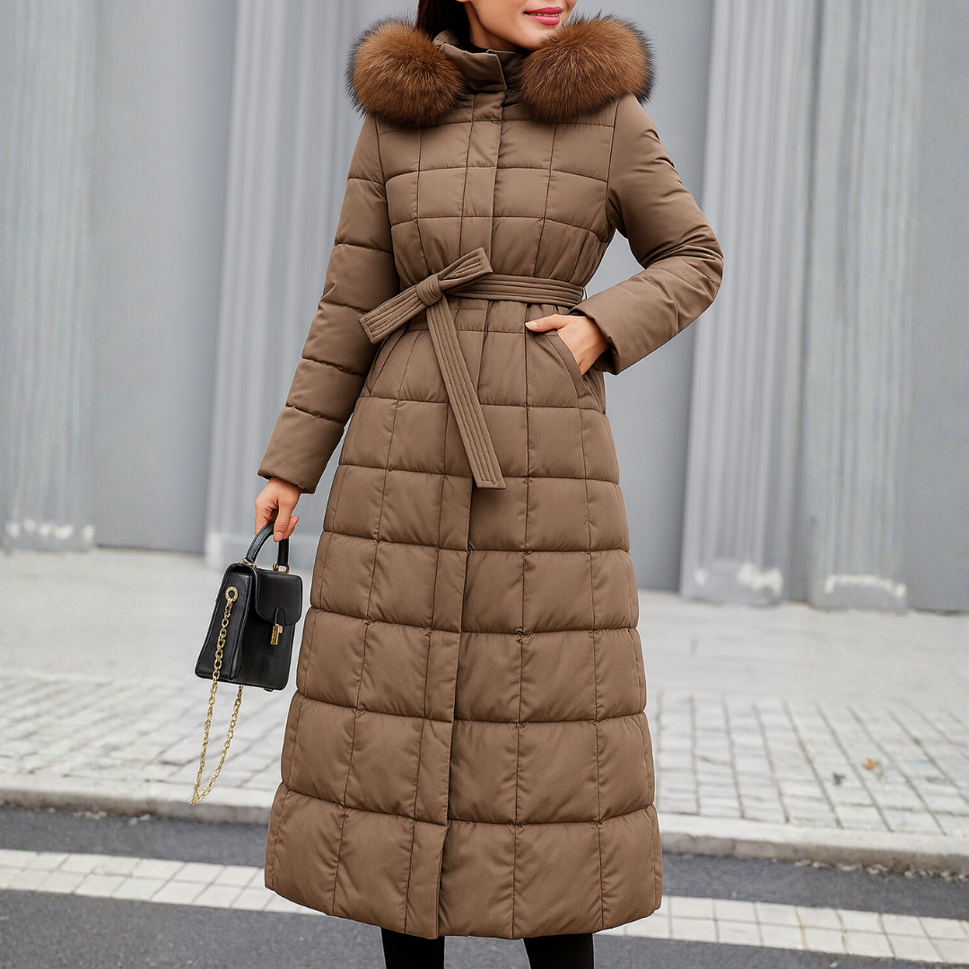 Stylish Warm Down Winter Coat with Fur Hood for Women | Ideal for Winter