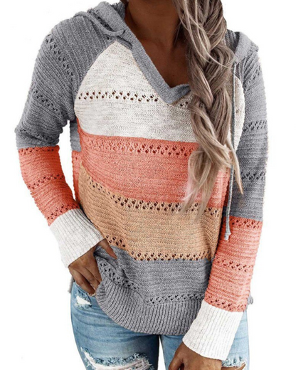 Women's Casual Knitted Hoodie Sweater | Ideal for Autumn/Winter