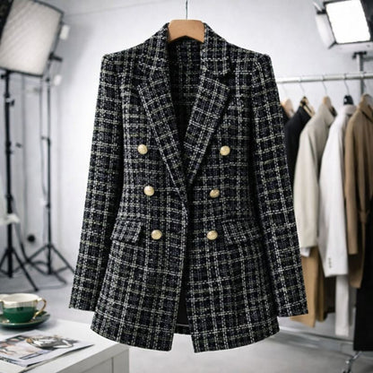 Women's Blazer Long Double Breasted Business Office Jacket