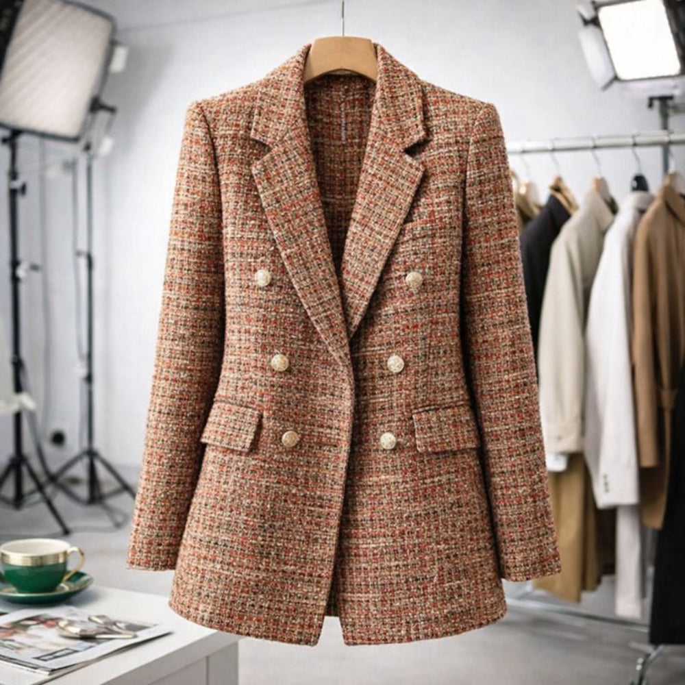 Women's Blazer Long Double Breasted Business Office Jacket