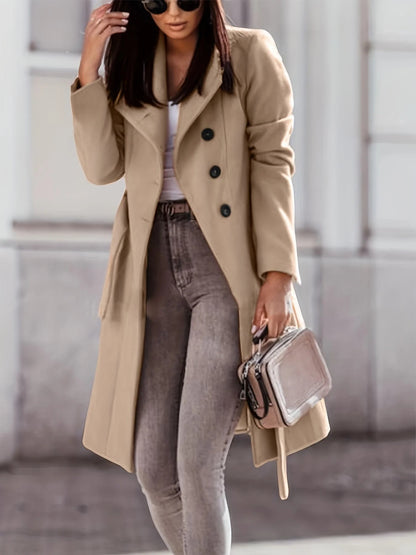 Women’s Midi-Length Double-Breasted Trench Coat