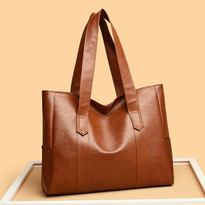 Women's Vintage Vegan Leather Shoulder Bag - Perfect for All Seasons