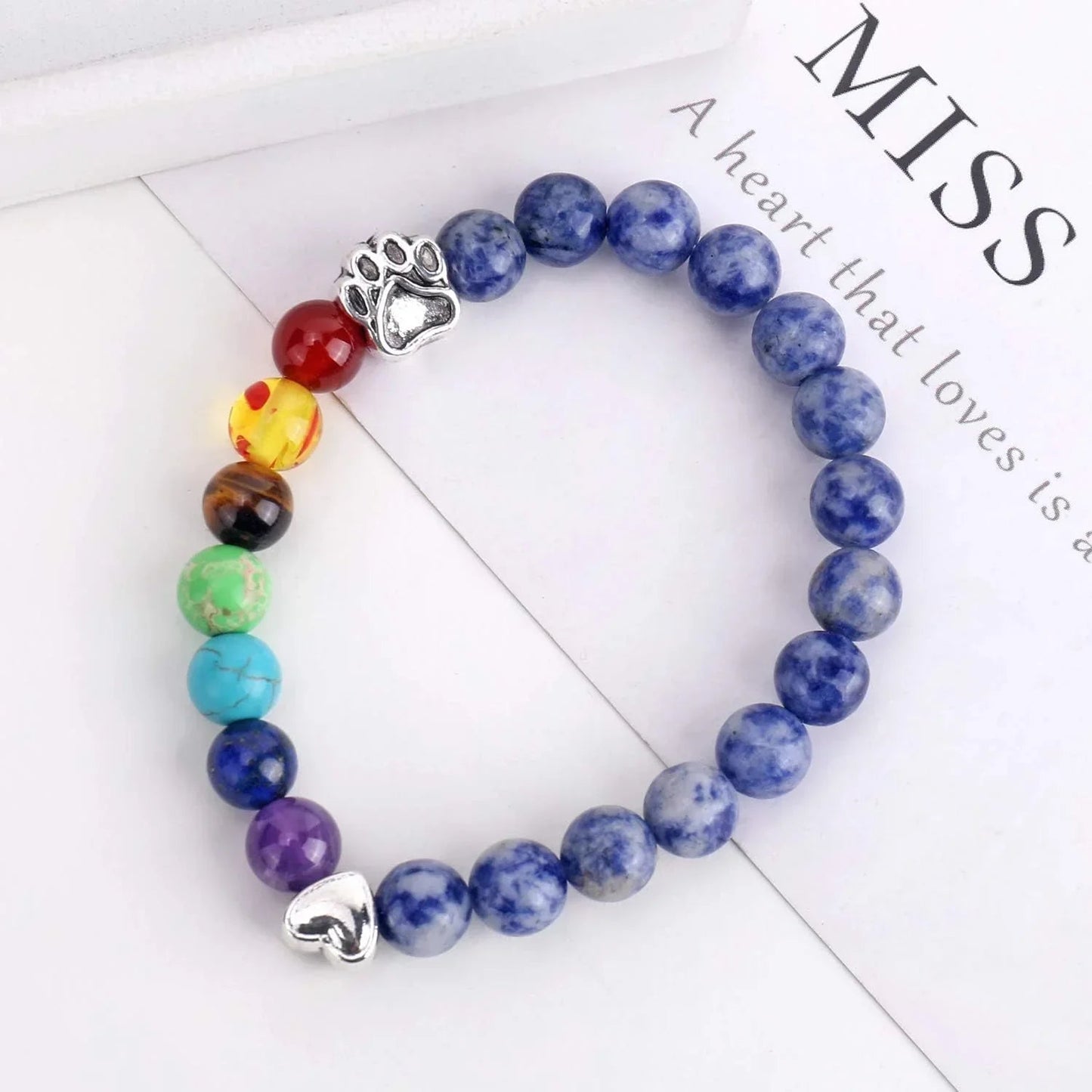 Women’s Beaded Bracelet with Chakra-Inspired Design 0