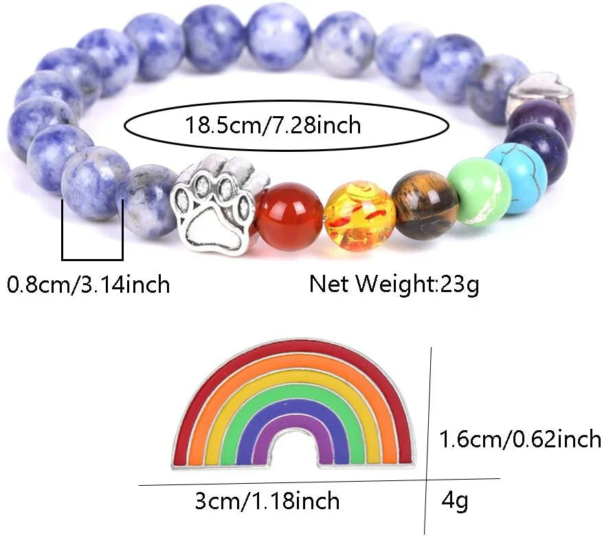 Women’s Beaded Bracelet with Chakra-Inspired Design 3