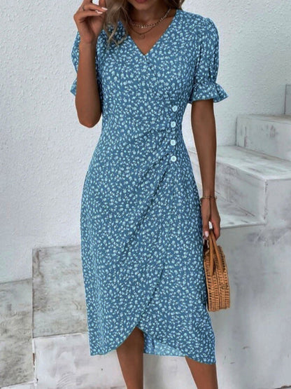 Myra - Women's Midi Dress with Buttons