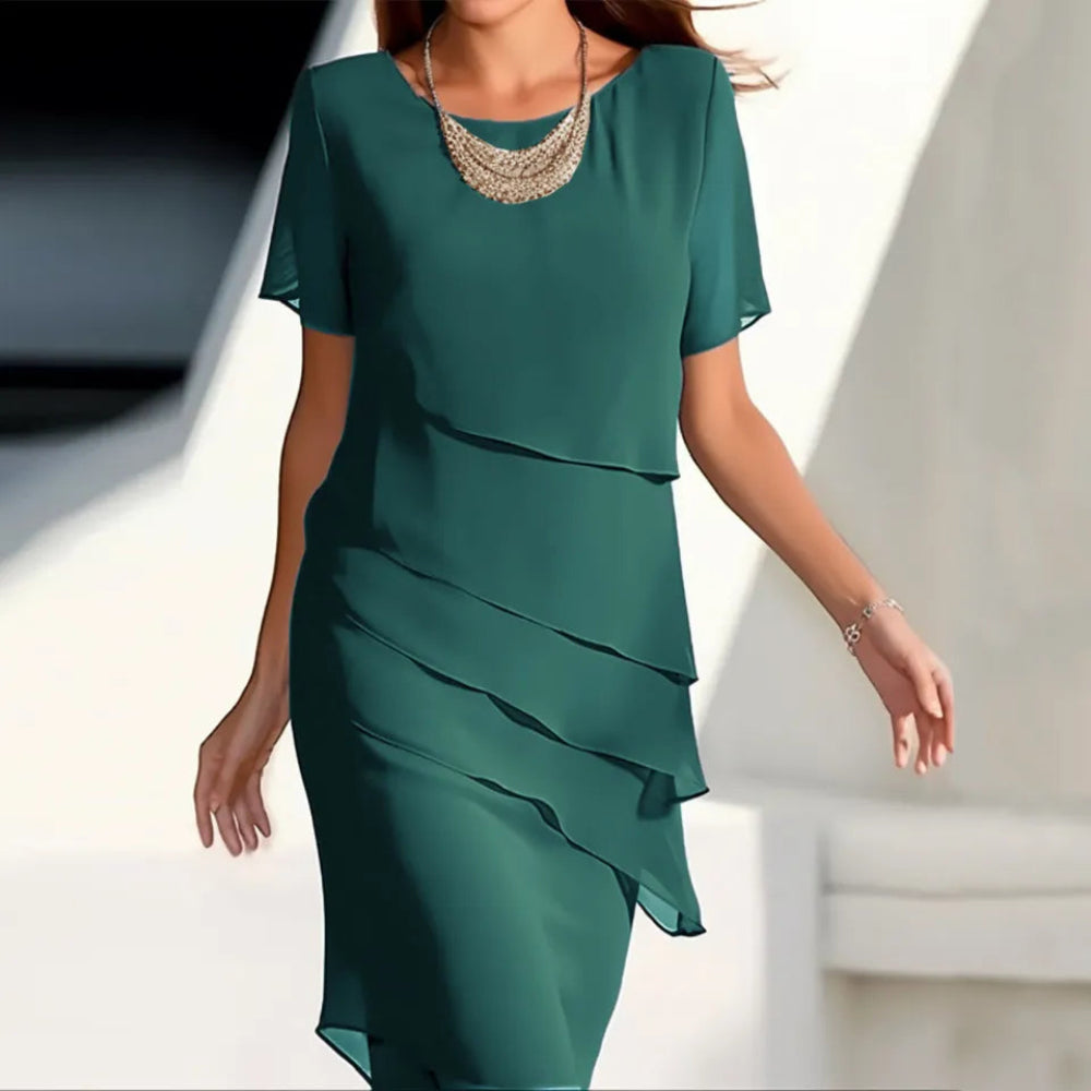 Women's Chiffon Tiered Evening Dress 3