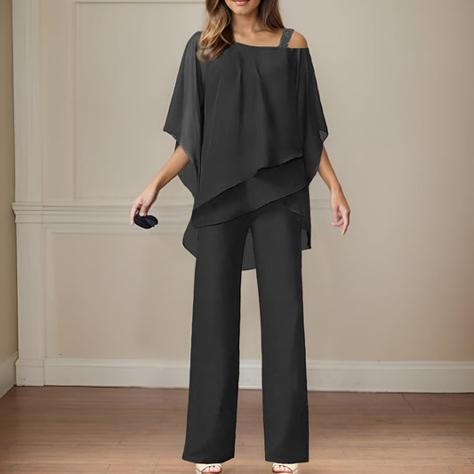 Women's Chiffon Two Piece Set Evening Outfit 1