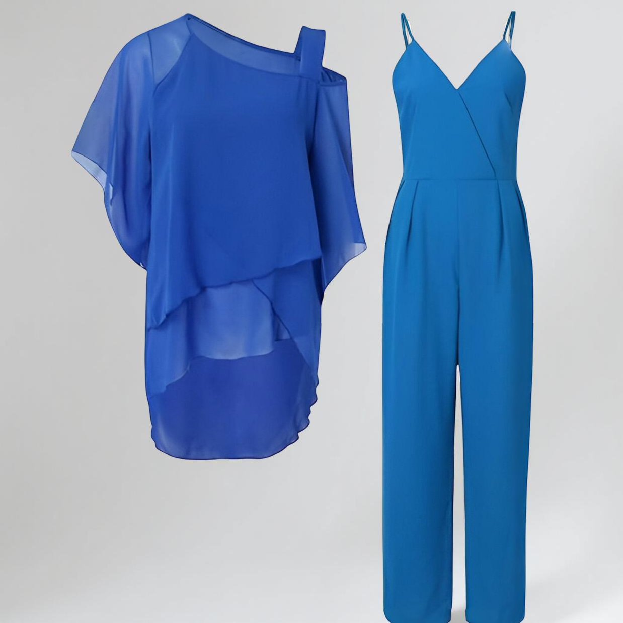 Women's Chiffon Two Piece Set Evening Outfit 4
