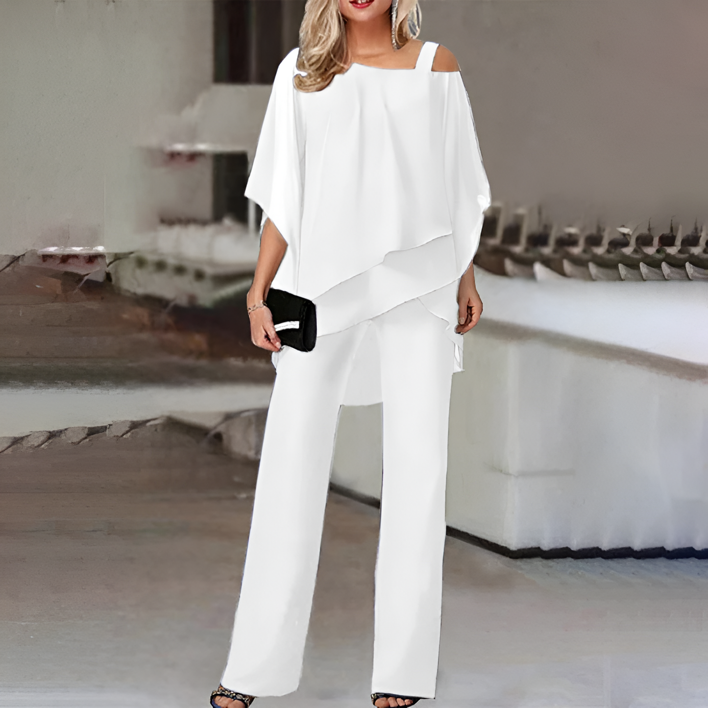 Women's Chiffon Two Piece Set Evening Outfit 9