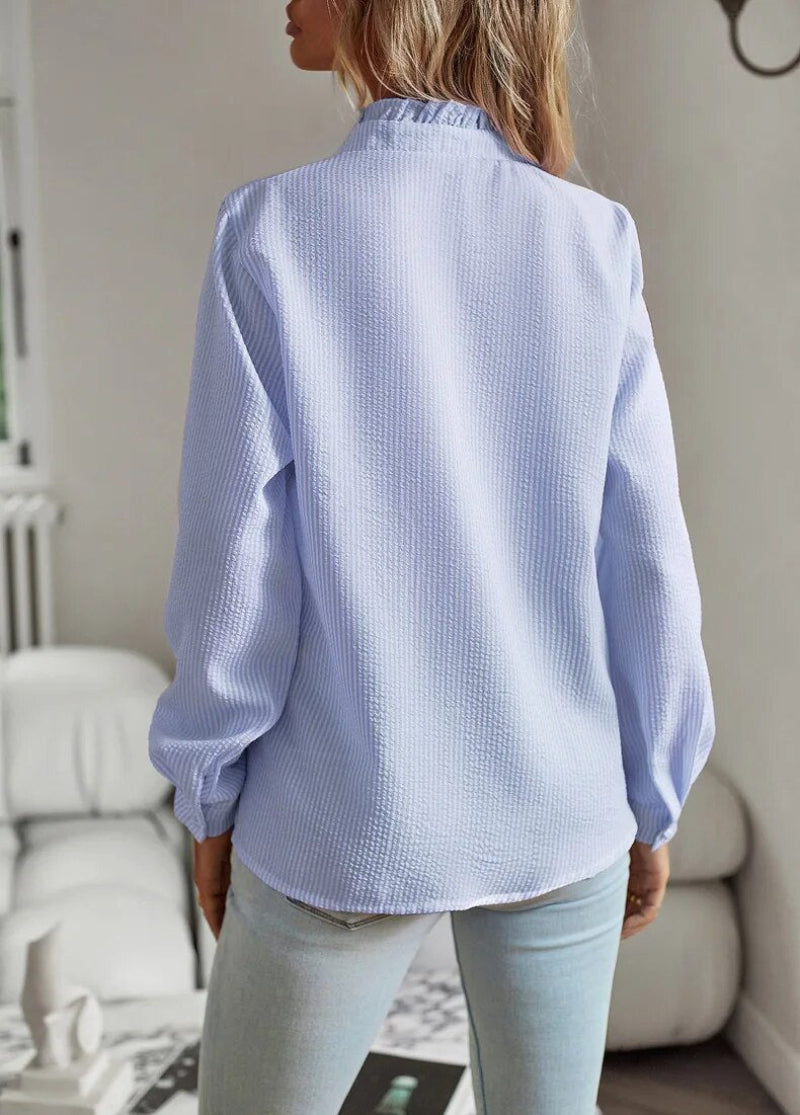 Women's Long Sleeve Striped Blouse
