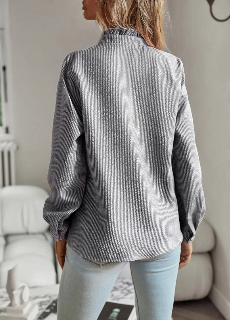 Women's Long Sleeve Striped Blouse