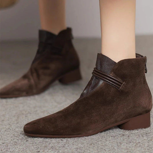 Women's Cowboy Boots Ankle Pointed Toe | Low Heel Boots 1