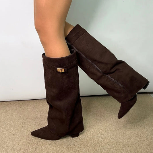 Women's Cowboy Boots Knee High | Zipper Boots 1