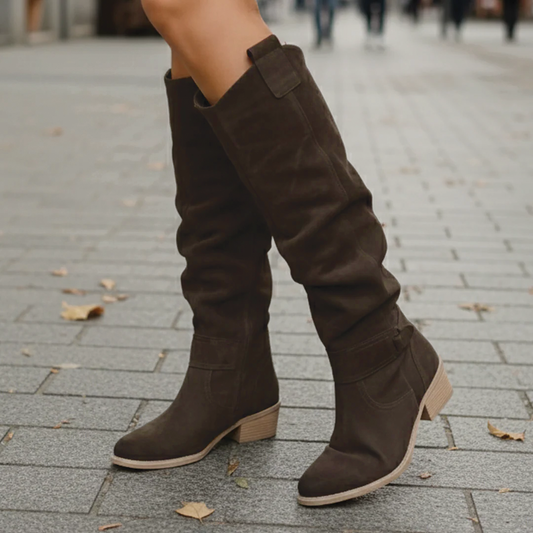 Women's Cowboy Boots Knee Side Zipper | Timeless Boots 1