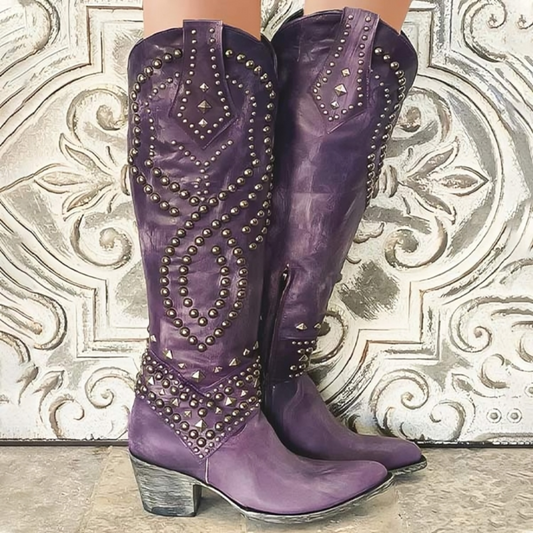 Women's Cowboy Boots Mid Block Heel | Western Boots 1