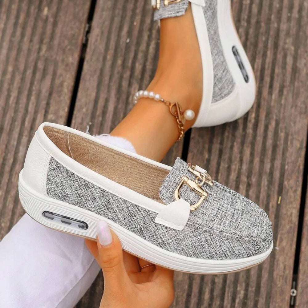 Women's Flat Buckle Loafers Casual Comfort Shoes 10