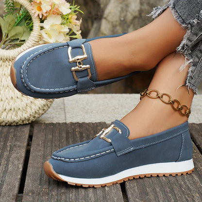 Women's Flat Buckle Loafers Casual Comfort Shoes 12