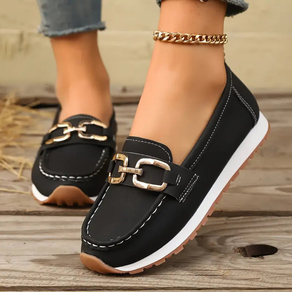 Women's Flat Buckle Loafers Casual Comfort Shoes 4