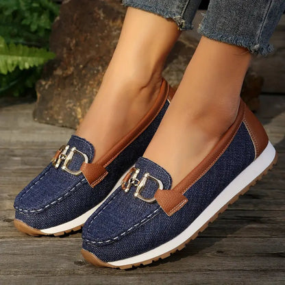 Women's Flat Buckle Loafers Casual Comfort Shoes 6