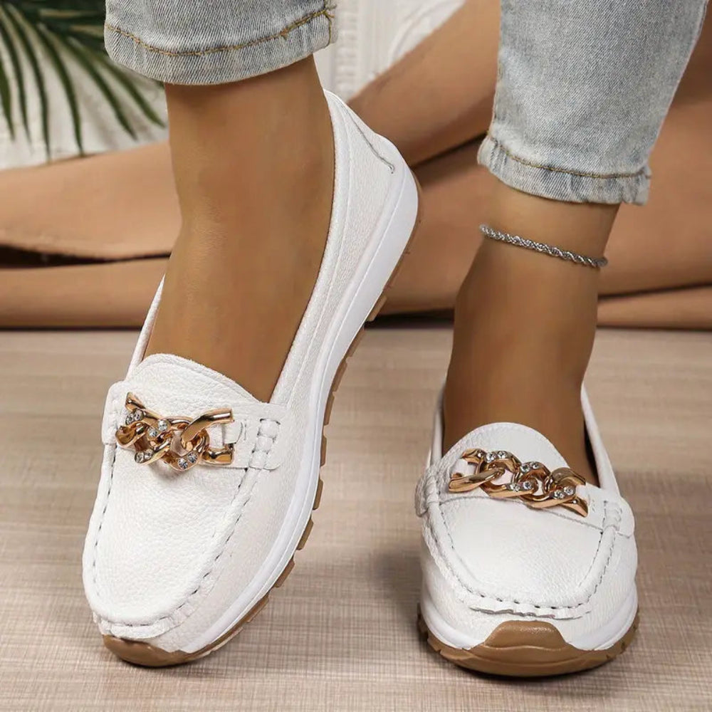 Women's Flat Buckle Loafers Casual Comfort Shoes 8