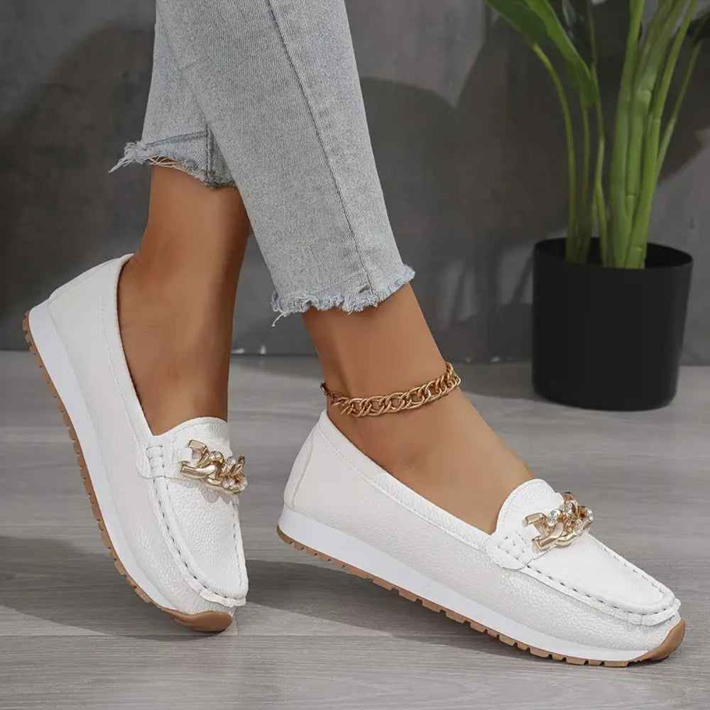 Women's Flat Buckle Loafers Casual Comfort Shoes 9