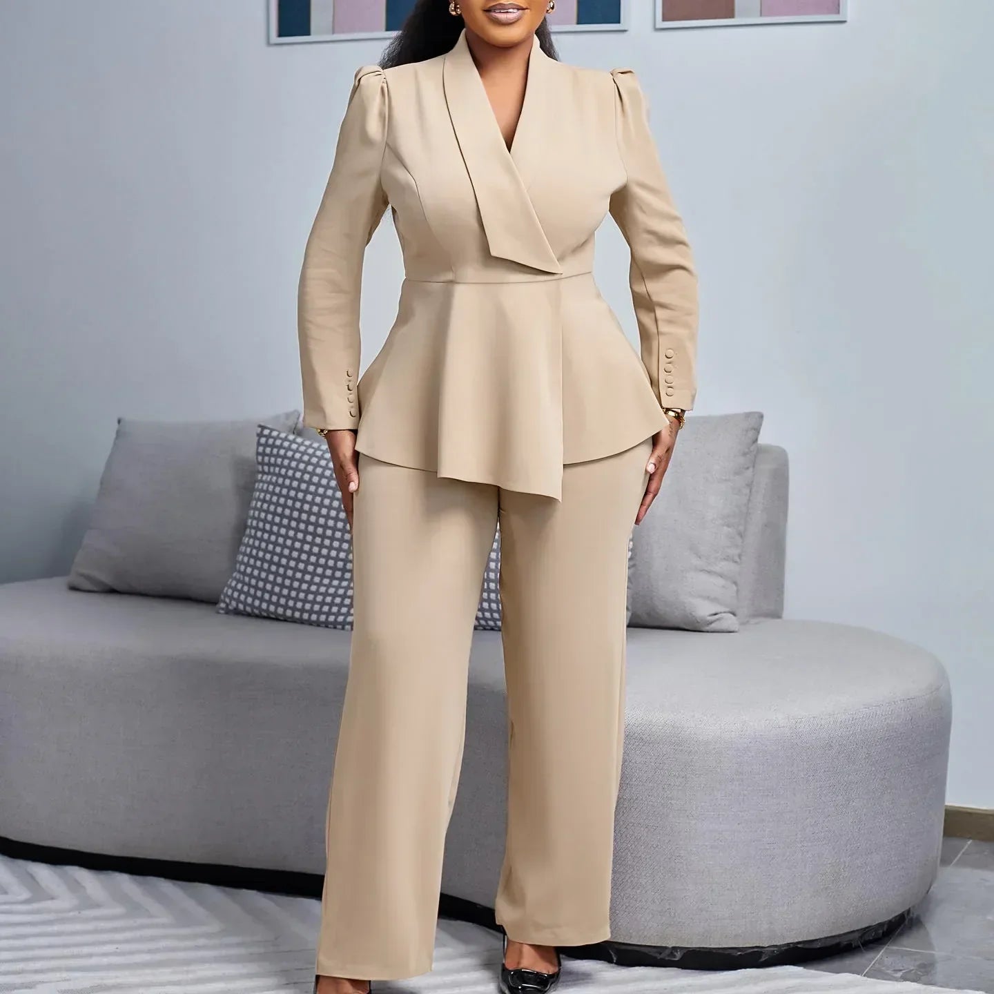 Women's Formal Suit Set Tailored Blazer 1