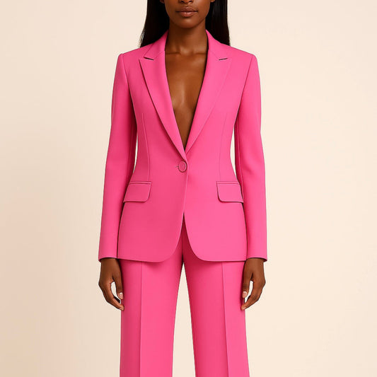 Women's Formal Suit Set Tailored Long Blazer 3