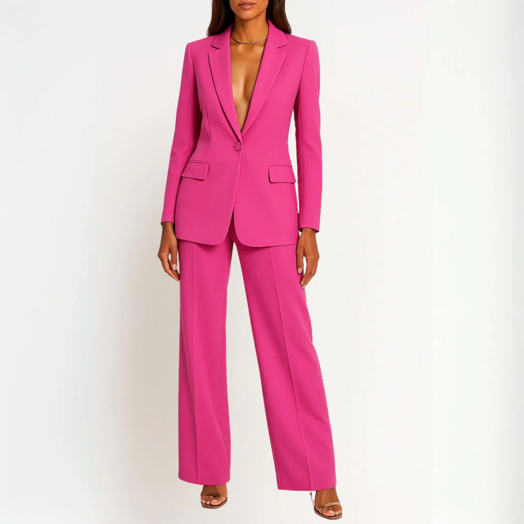 Women's Formal Suit Set Tailored Long Blazer 4