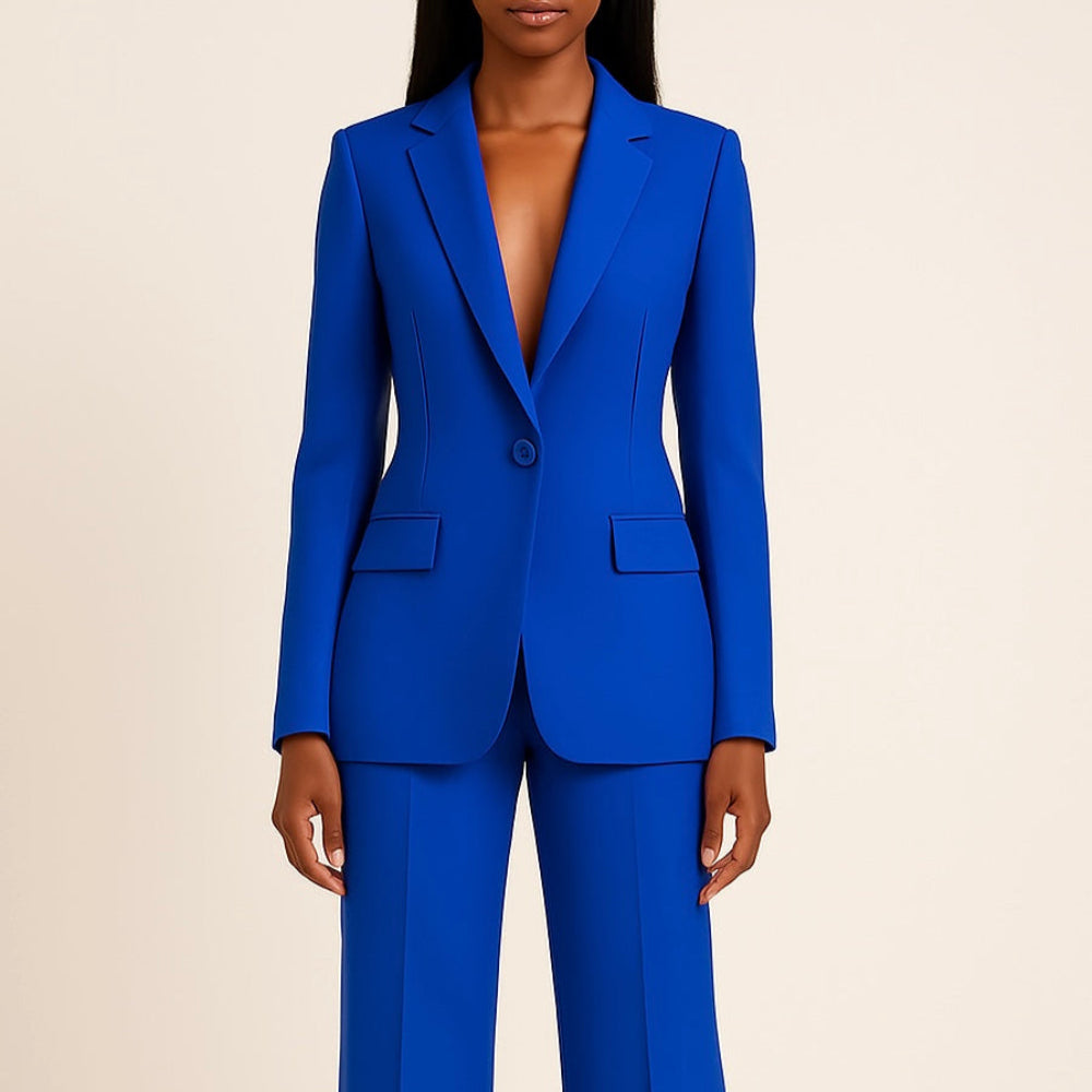 Women's Formal Suit Set Tailored Long Blazer 5