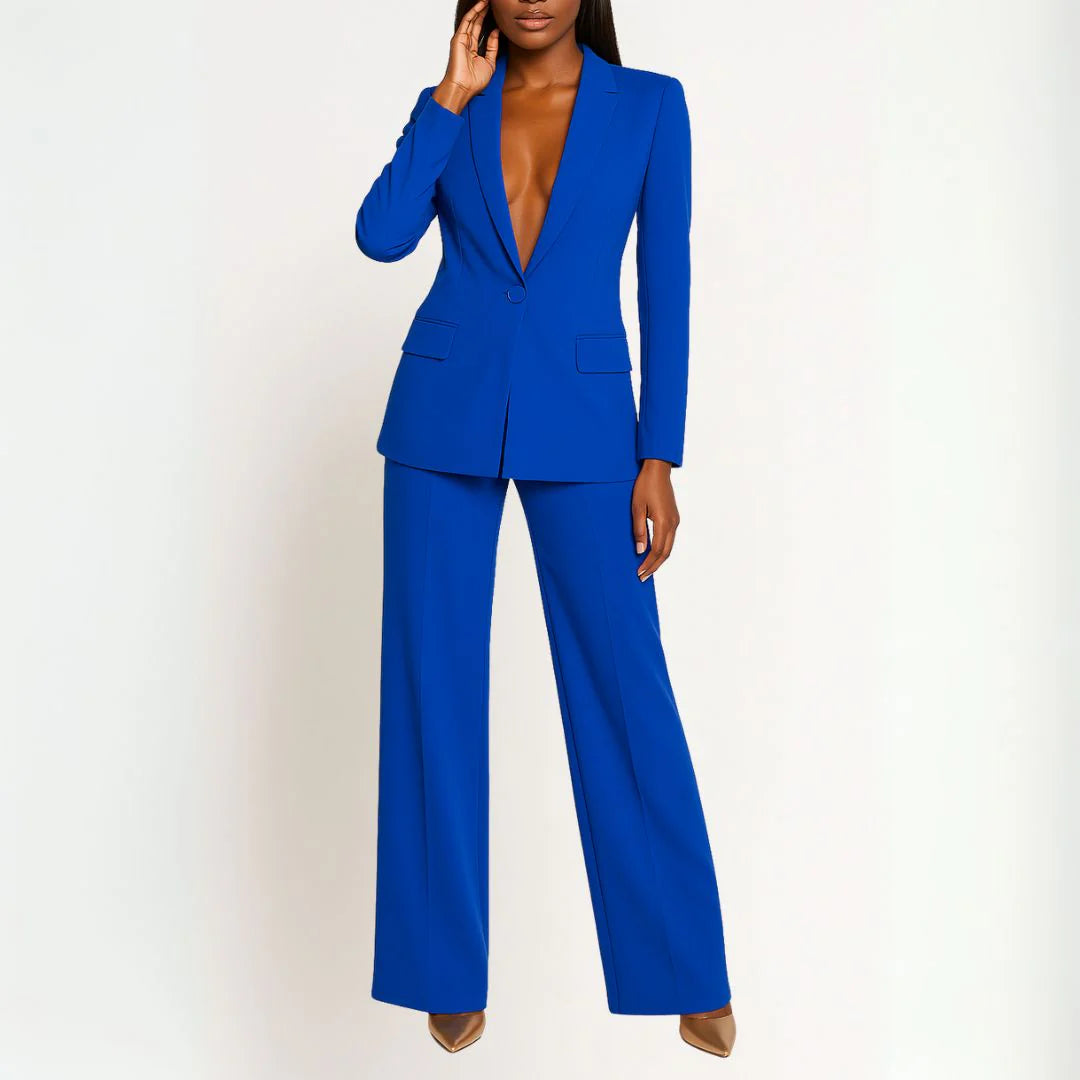 Women's Formal Suit Set Tailored Long Blazer 6